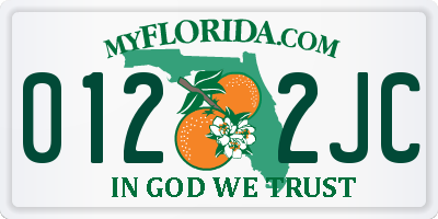 FL license plate 0122JC