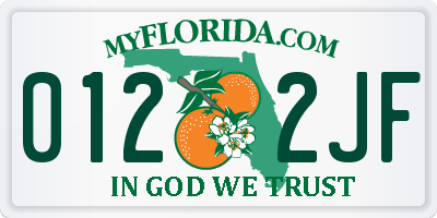 FL license plate 0122JF
