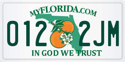 FL license plate 0122JM