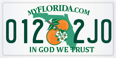 FL license plate 0122JO
