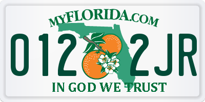 FL license plate 0122JR