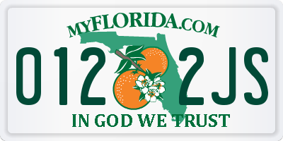FL license plate 0122JS