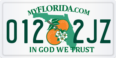 FL license plate 0122JZ