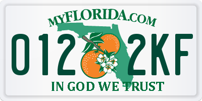 FL license plate 0122KF