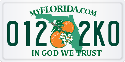 FL license plate 0122KO