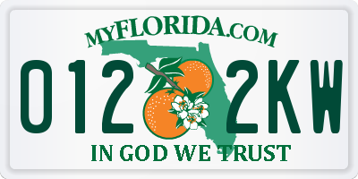 FL license plate 0122KW