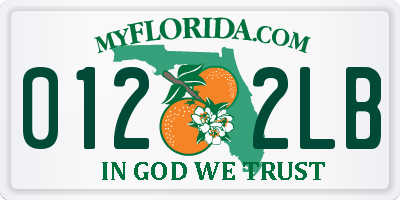 FL license plate 0122LB