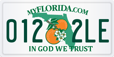 FL license plate 0122LE