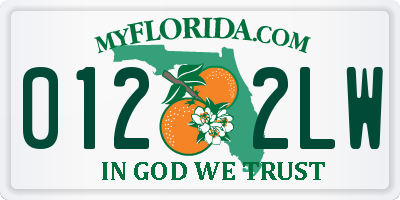 FL license plate 0122LW