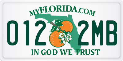 FL license plate 0122MB
