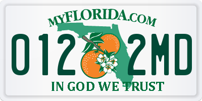 FL license plate 0122MD