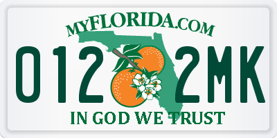 FL license plate 0122MK