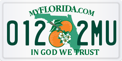 FL license plate 0122MU