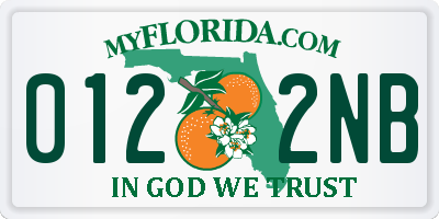 FL license plate 0122NB