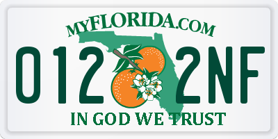 FL license plate 0122NF