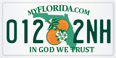 FL license plate 0122NH