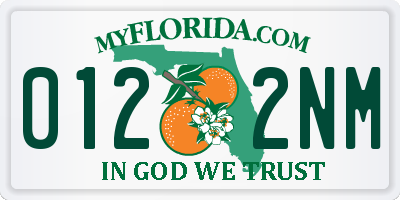 FL license plate 0122NM