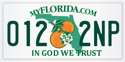 FL license plate 0122NP