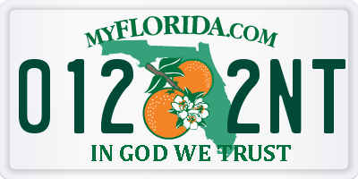 FL license plate 0122NT