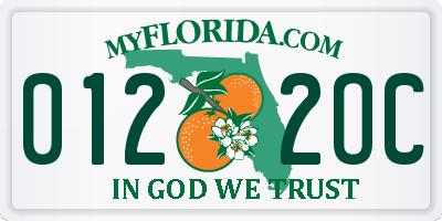 FL license plate 0122OC