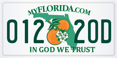 FL license plate 0122OD