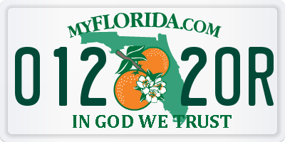 FL license plate 0122OR