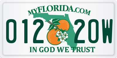 FL license plate 0122OW