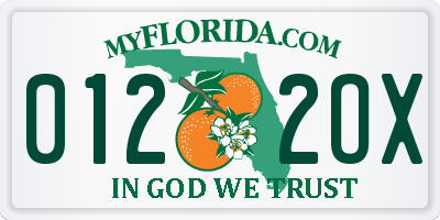 FL license plate 0122OX