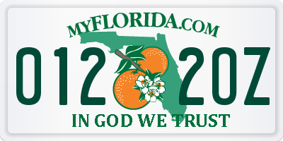 FL license plate 0122OZ