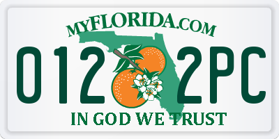 FL license plate 0122PC