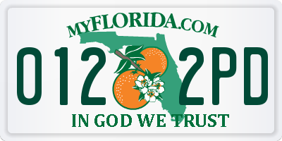 FL license plate 0122PD