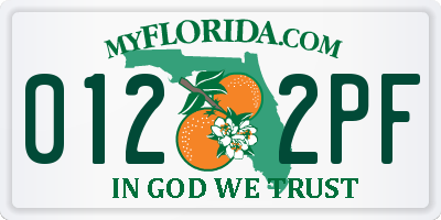 FL license plate 0122PF