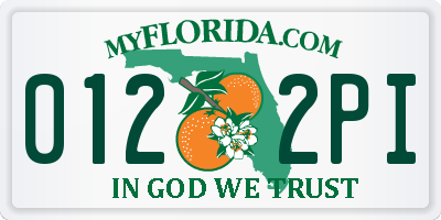 FL license plate 0122PI