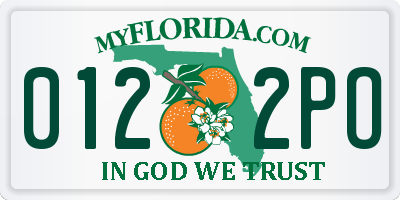 FL license plate 0122PO