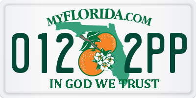 FL license plate 0122PP