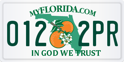 FL license plate 0122PR