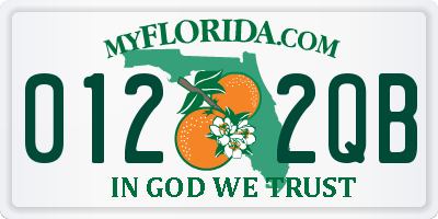 FL license plate 0122QB
