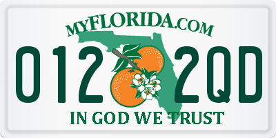 FL license plate 0122QD