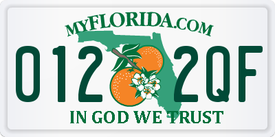 FL license plate 0122QF