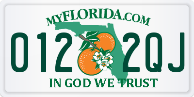 FL license plate 0122QJ
