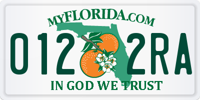 FL license plate 0122RA