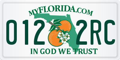FL license plate 0122RC