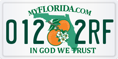 FL license plate 0122RF