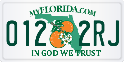 FL license plate 0122RJ