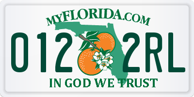 FL license plate 0122RL