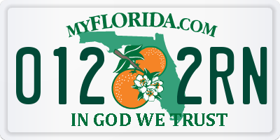 FL license plate 0122RN