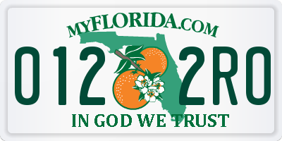 FL license plate 0122RO