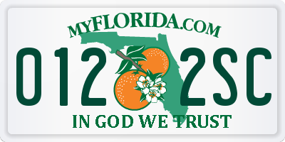 FL license plate 0122SC