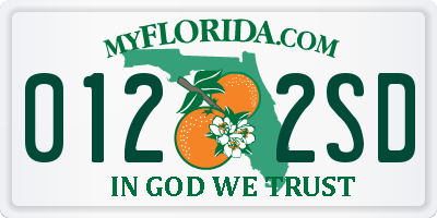 FL license plate 0122SD
