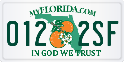 FL license plate 0122SF